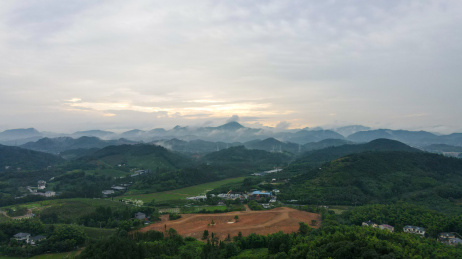 杭州余杭桃花源别墅住宅小区航拍