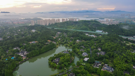 杭州余杭桃花源别墅住宅小区航拍