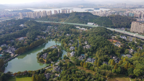 杭州余杭桃花源别墅住宅小区航拍