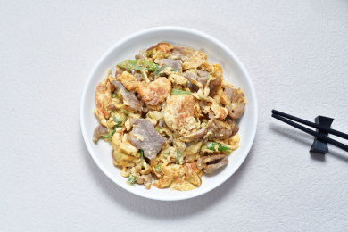 一盘肉片滑蛋