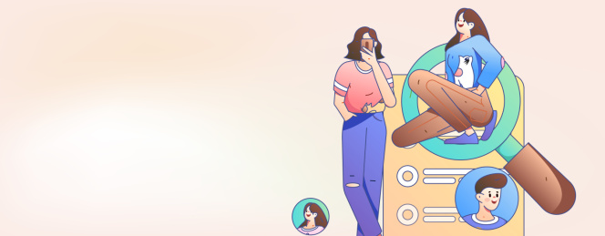 求职面试的人员扁平矢量概念运营手绘插画