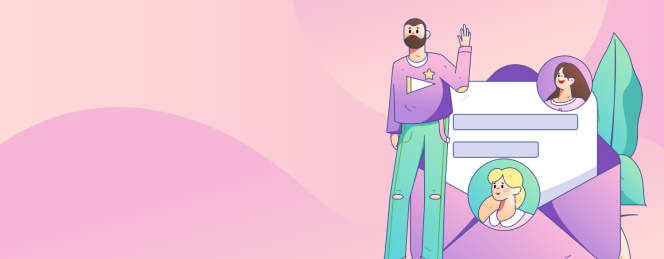 求职面试的人员扁平矢量概念运营手绘插画