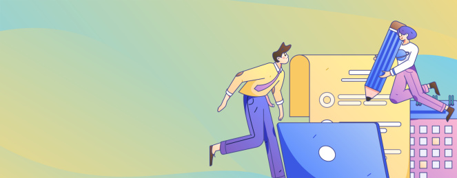 求职面试的人员扁平矢量概念运营手绘插画