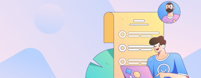 求职面试的人员扁平矢量概念运营手绘插画