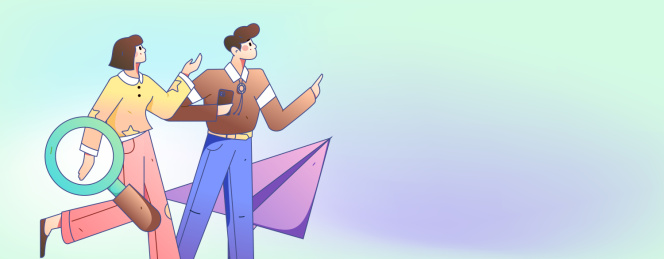 求职面试的人员扁平矢量概念运营手绘插画