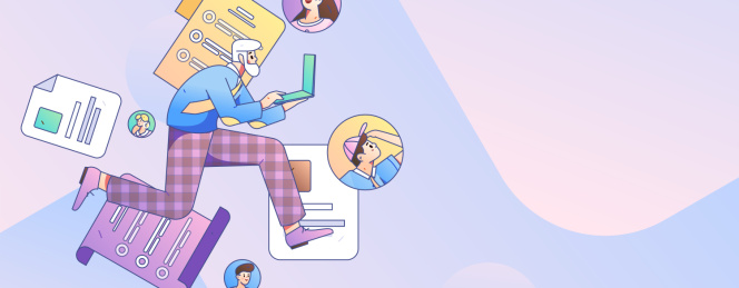 求职面试的人员扁平矢量概念运营手绘插画