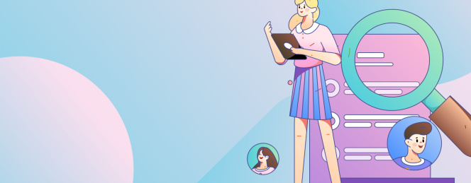 求职面试的人员扁平矢量概念运营手绘插画