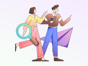 求职面试的人员扁平矢量概念运营手绘插画