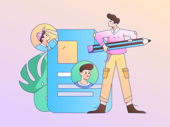 求职面试的人员扁平矢量概念运营手绘插画