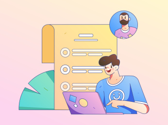 求职面试的人员扁平矢量概念运营手绘插画