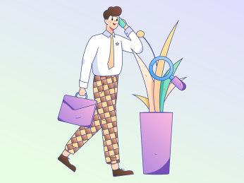 求职面试的人员扁平矢量概念运营手绘插画