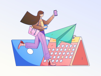 求职面试的人员扁平矢量概念运营手绘插画