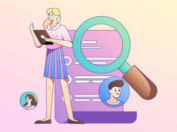 求职面试的人员扁平矢量概念运营手绘插画