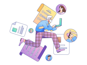 求职面试的人员扁平矢量概念运营手绘插画