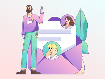 求职面试的人员扁平矢量概念运营手绘插画