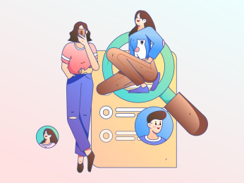 求职面试的人员扁平矢量概念运营手绘插画