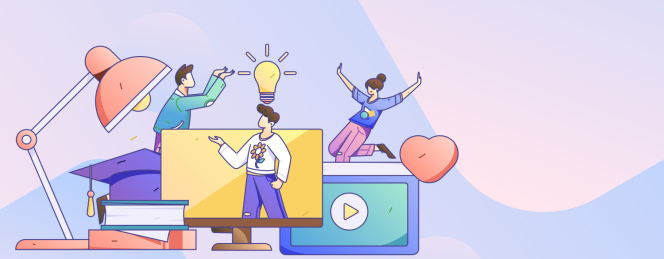 教育学习的人物扁平矢量概念手绘插画