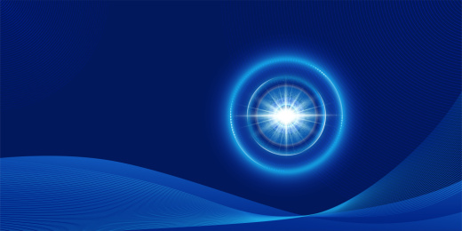 蓝色科技眼睛聚焦动感曲线背景