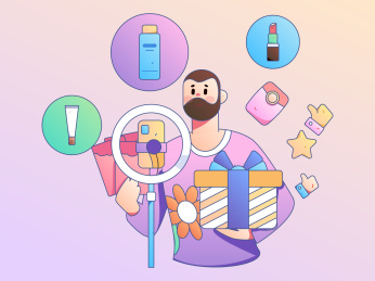 直播带货的网红电商人物矢量互联网手绘插画