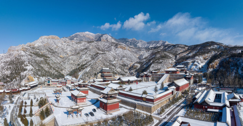 北岳恒山冬季雪景航拍