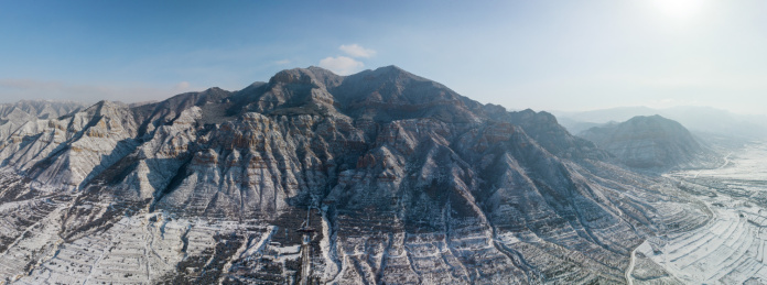 北岳恒山冬季雪景航拍