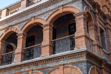 上海欧式老洋房公寓楼特写