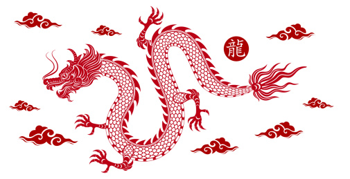 纸艺中国龙在祥云中飞插图