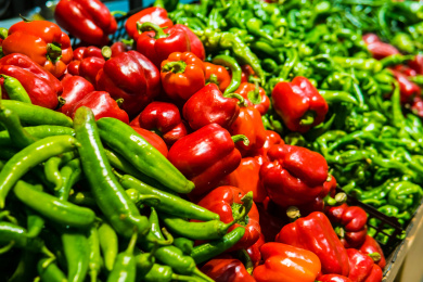 超市货架上的蔬菜