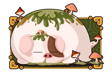 睡觉的臭猪卡通形象矢量插画