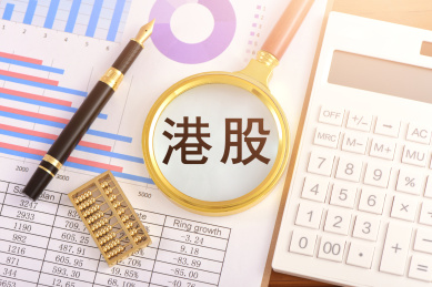 图表上的放大镜印着文字港股