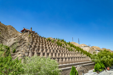 宁夏青铜峡黄河大峡谷一百零八塔
