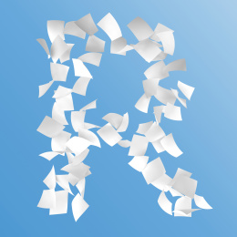 纸张组成的字母R
