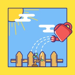 植树节给树苗浇水