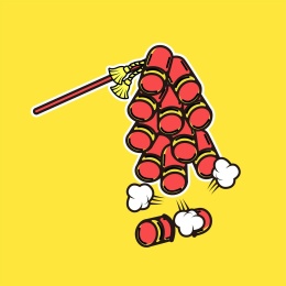 过节放鞭炮庆祝