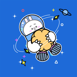 太空兔子抱着月饼