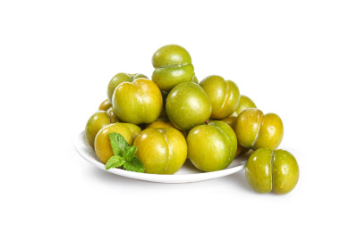 白底上的蜂糖李