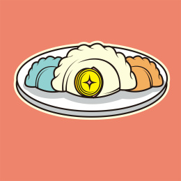 带有硬币的饺子