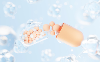 医药胶囊生物制药概念3D渲染