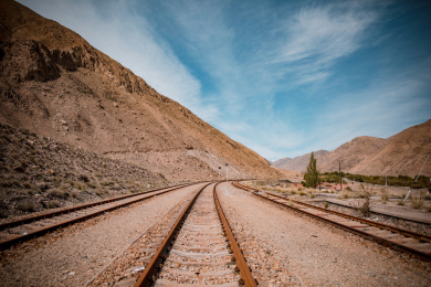 中国新疆巴音郭楞的火车站