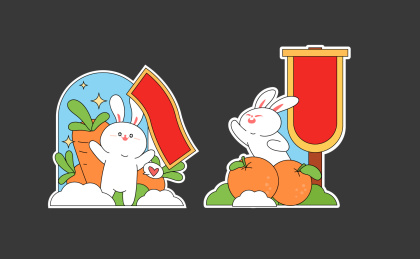 兔子氛围拍照道具