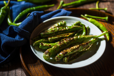 干烙杭椒形成的美丽虎皮花纹