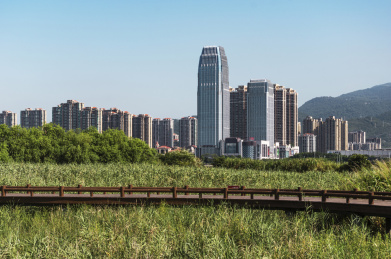 中国福州马尾区江滨公园风光