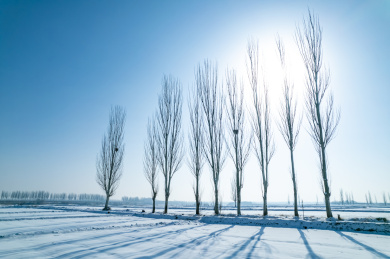 航拍冬季宁夏平原雪原雪景