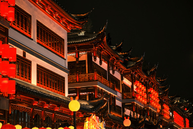 上海豫园元宵灯会夜景