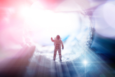 登陆月球挥手的宇航员