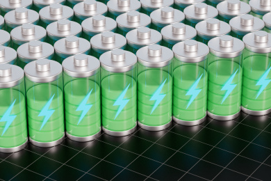 3D渲染的科技感的抽象电池图片