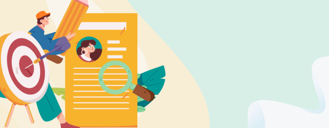 求职面试的人员扁平矢量概念运营手绘插画