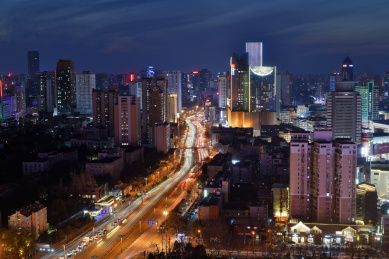中国安徽合肥长江路城市风光夜景