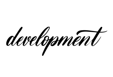 发展development手写英文花体字