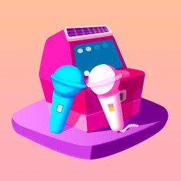 有两个话筒的点唱机